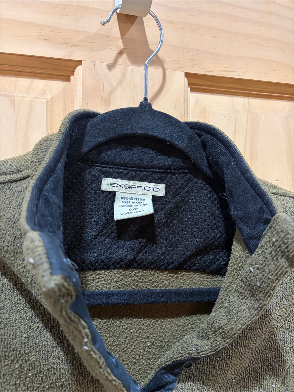 ExOfficio Women’s Olive Green Fleece Snap-Front Jacket Size Small